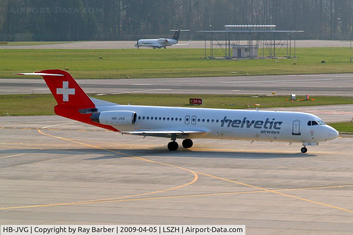 HB-JVG, 1993 Fokker 100 (F-28-0100) C/N 11478, Fokker F-100 [11478] (Helvetic Airways) Zurich~HB 05/04/2009