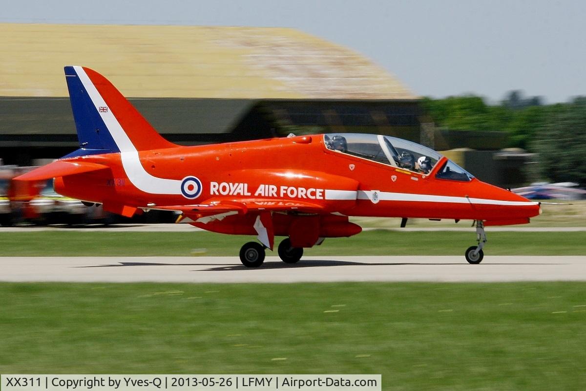 XX311, 1980 Hawker Siddeley Hawk T.1 C/N 147/312136, Royal Air Force Red Arrows Hawker Siddeley Hawk T.1, Take-off Rwy 34, Salon de Provence Air Base 701 (LFMY) Open day 2013