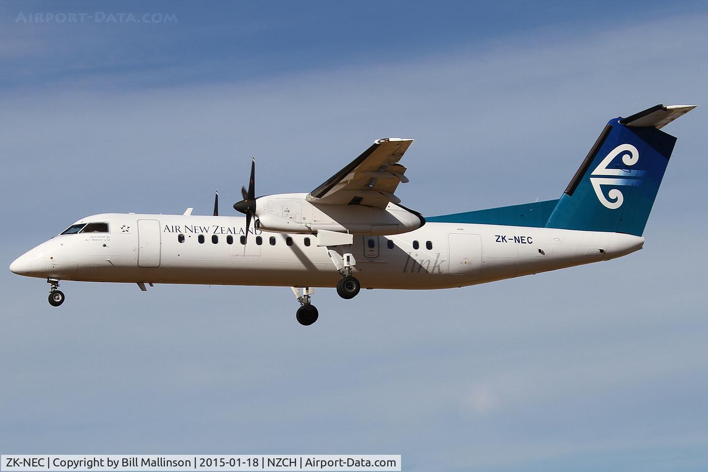 ZK-NEC, 2005 De Havilland Canada DHC-8-311Q Dash 8 C/N 616, finals to 02