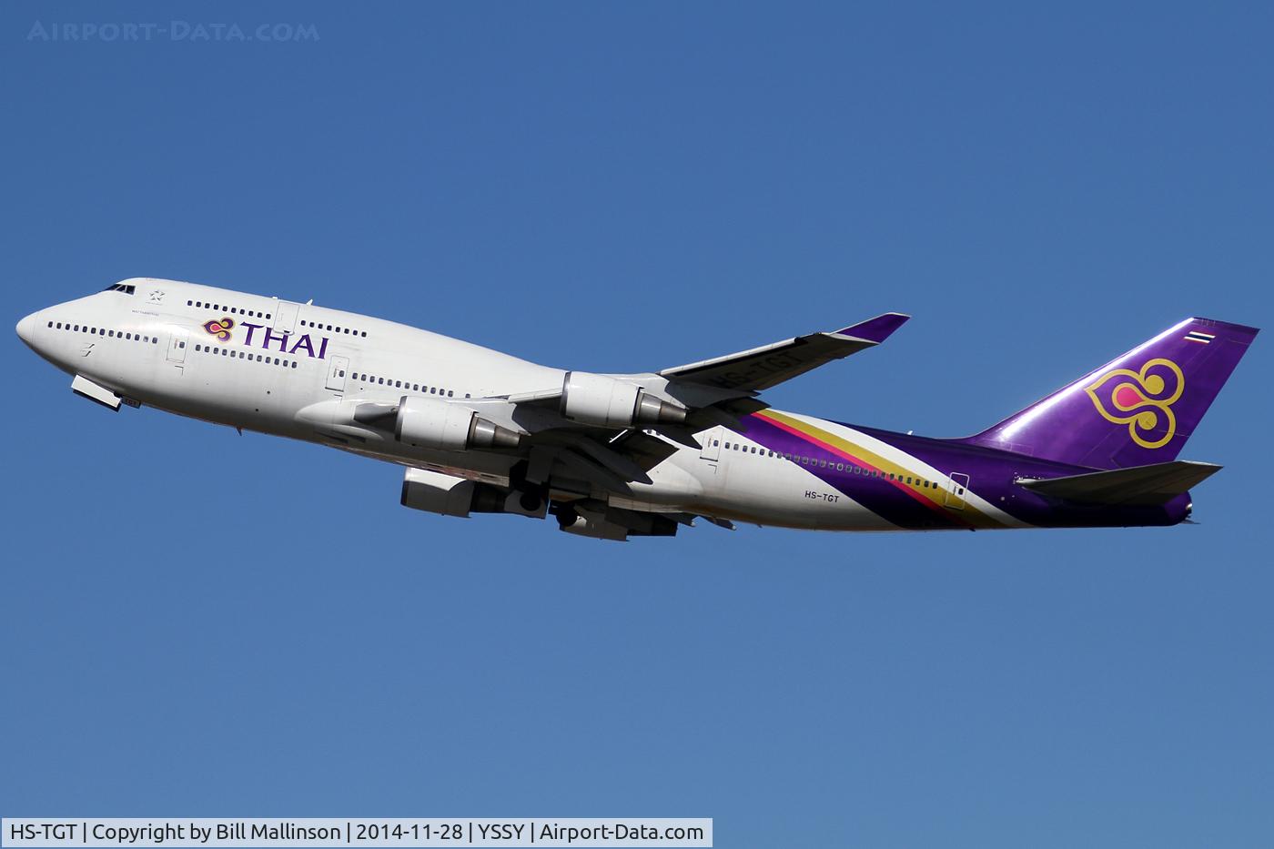 HS-TGT, 1996 Boeing 747-4D7 C/N 26616, away from 16L