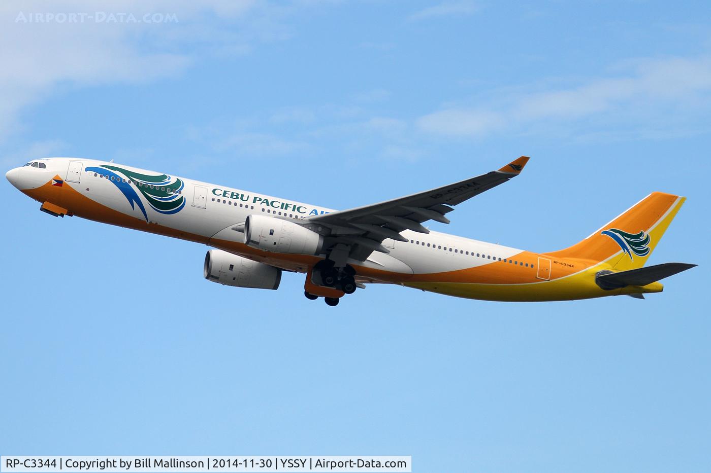 RP-C3344, 2014 Airbus A330-343 C/N 1527, away from 34L