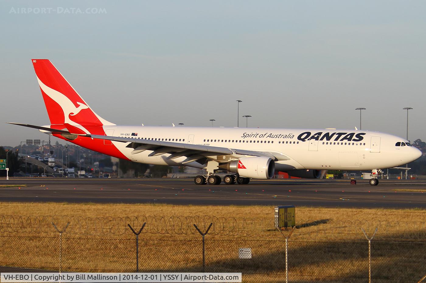 VH-EBO, 2010 Airbus A330-202 C/N 1169, taxi from 34L