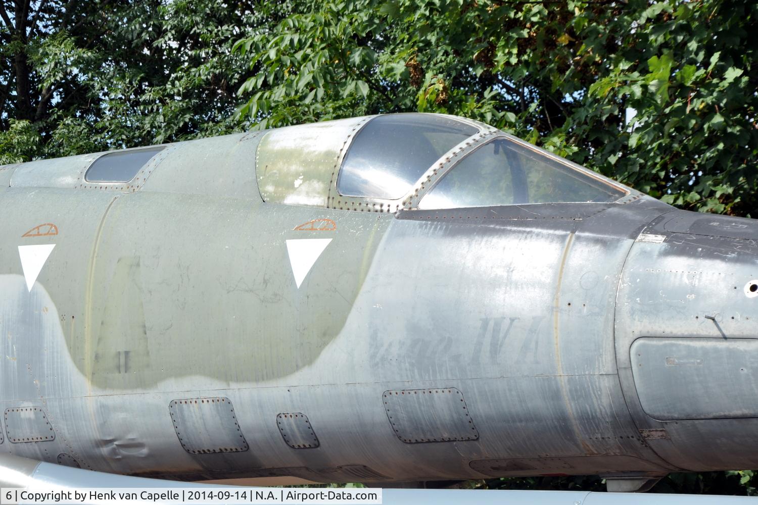 6, Dassault Mirage IVA C/N 6, Cockpit part of the Mirage IVA of the Chateau de Savigny aircraft museum. The French weather seems to be a good paint stripper.