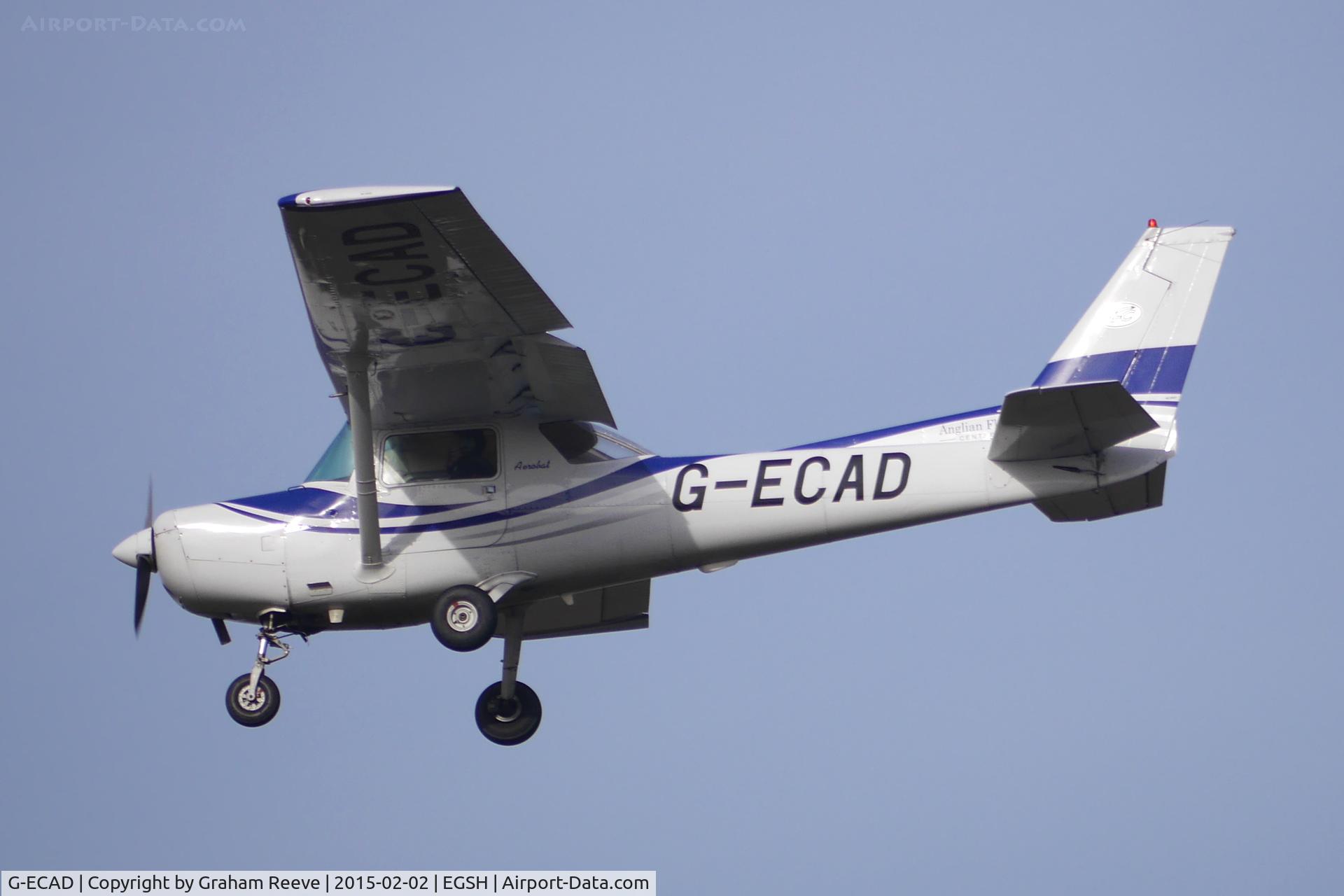 G-ECAD, 1980 Reims FA152 Aerobat C/N 0369, About to land at Norwich.