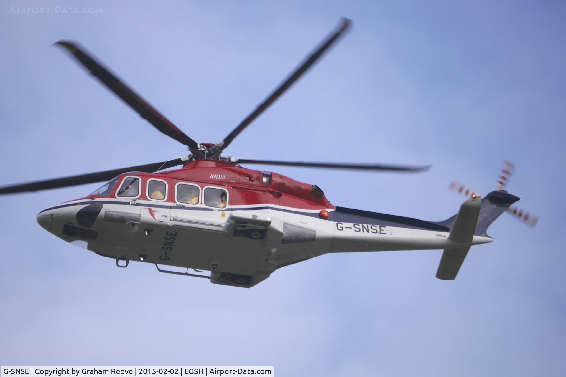 G-SNSE, 2014 AgustaWestland AW-139 C/N 31561, Departing from Norwich.