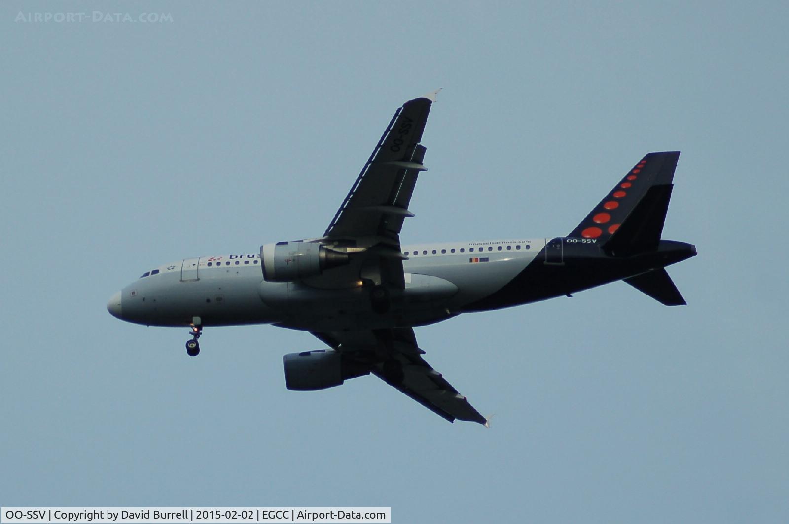 OO-SSV, 2004 Airbus A319-111 C/N 2196, Brussels Airlines Airbus A319-111 on approach to Manchester Airport .