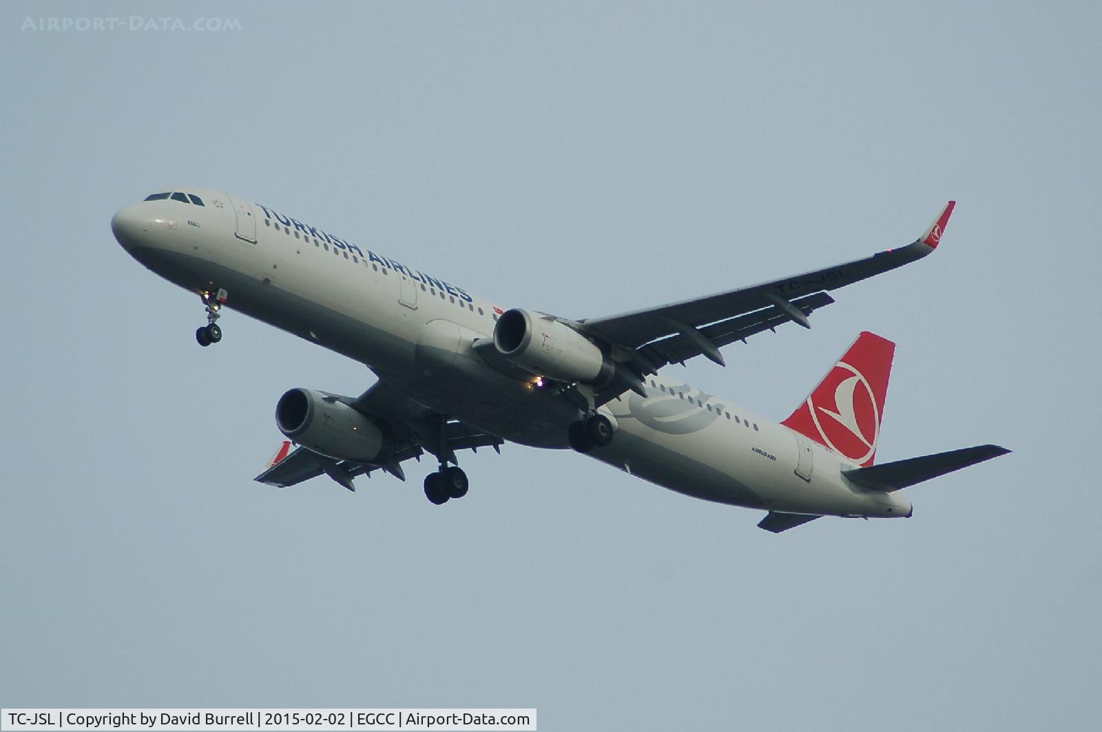 TC-JSL, 2011 Airbus A321-231 C/N 5667, Turkish Airlines Airbus A321-231 on approach to Manchester Airport.