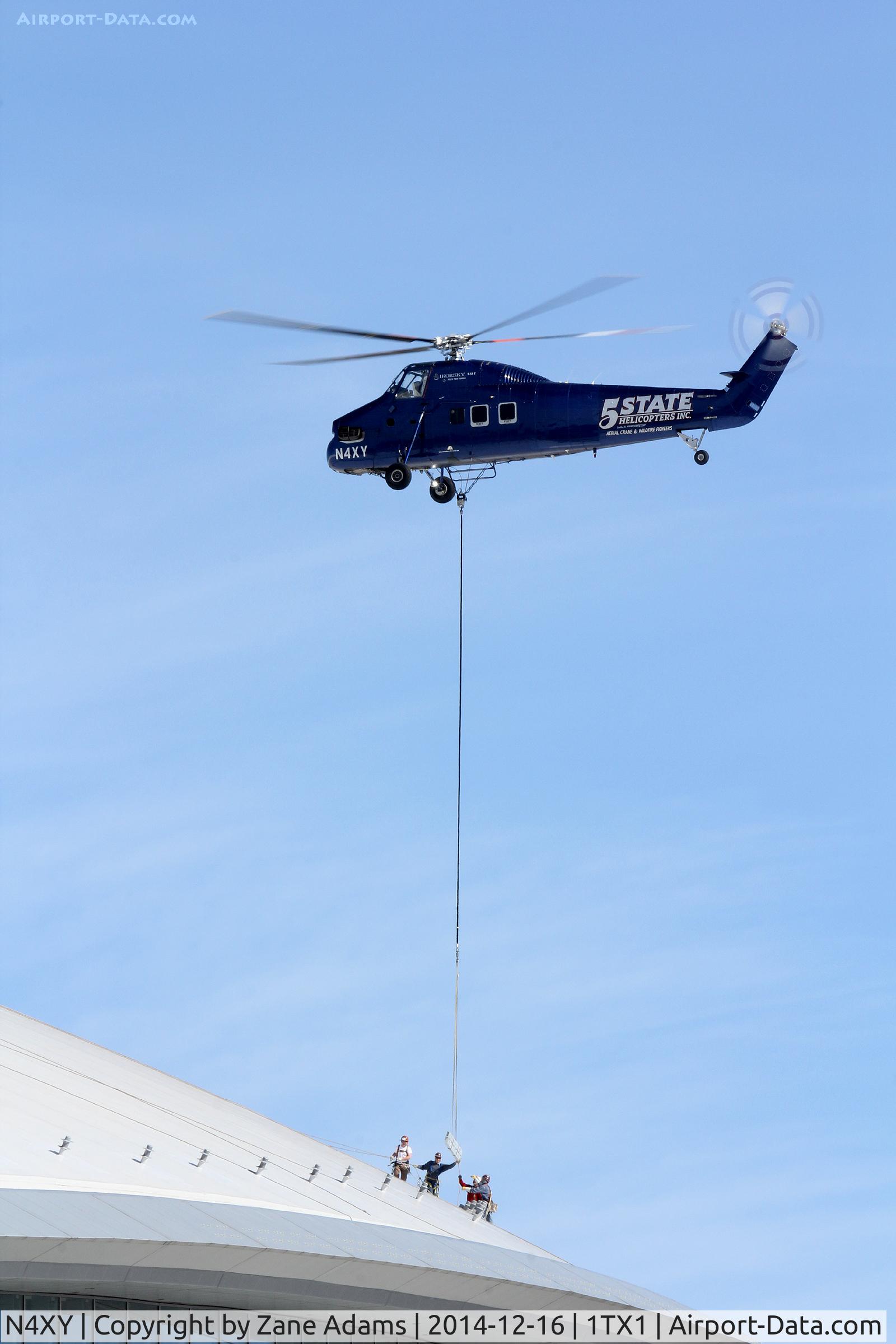 N4XY, 1957 Sikorsky S-58BT C/N 58700, Aerial Crane work at AT&T Stadium