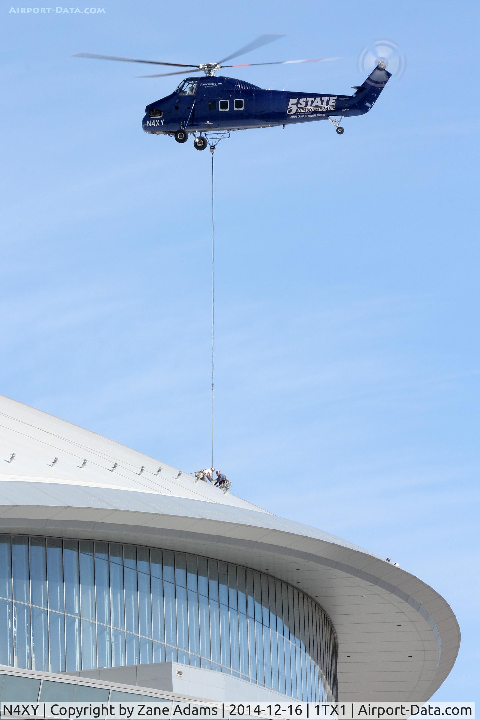 N4XY, 1957 Sikorsky S-58BT C/N 58700, Aerial crane work at AT&T Stadium