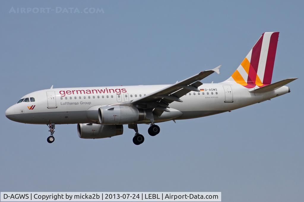 D-AGWS, 2012 Airbus A319-132 C/N 4998, Landing