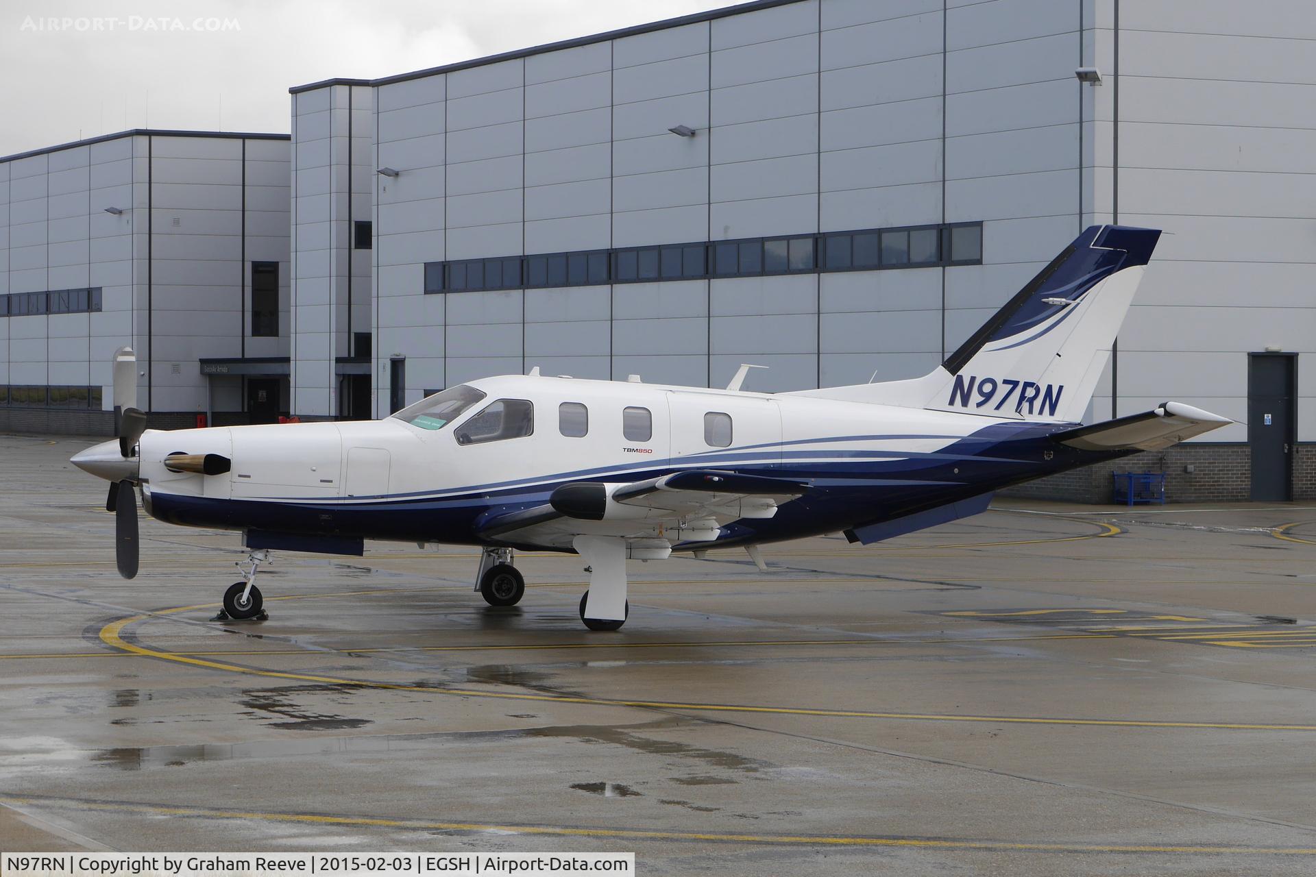 N97RN, 2010 Socata TBM-850 C/N 537, Parked at Norwich.