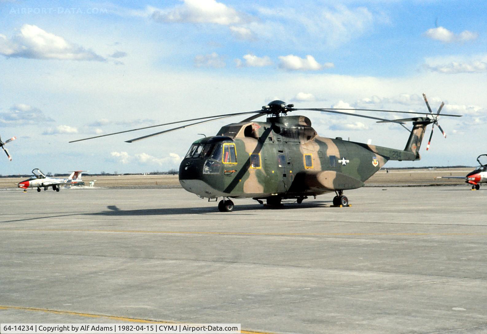 64-14234, 1964 Sikorsky HH-3E Jolly Green Giant C/N 61-537, Stopover at Moose Jaw, Saskatchewan, Canada in 1982.