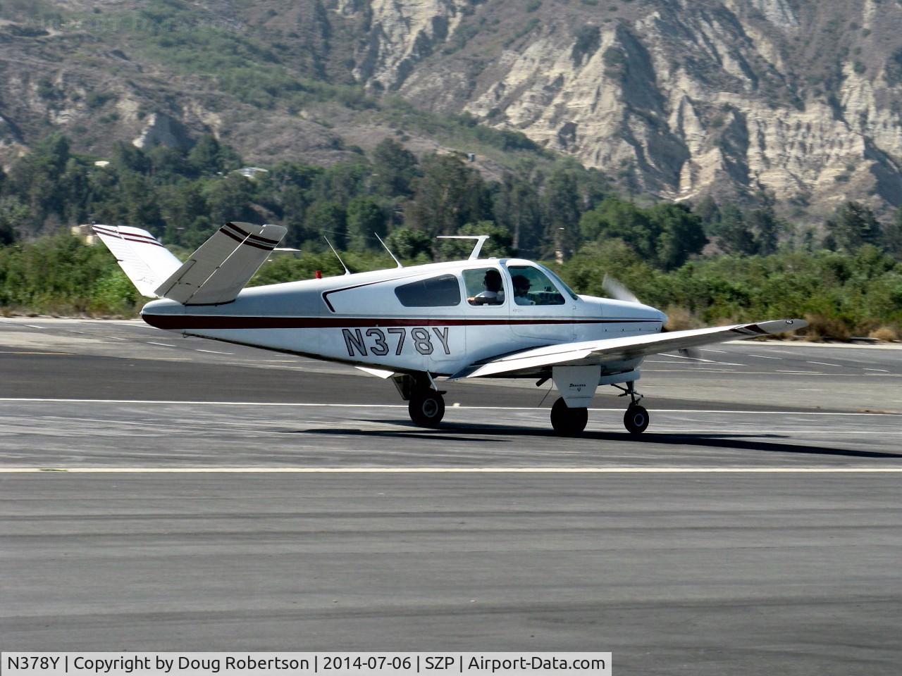 N378Y, 1951 Beech B35 Bonanza C/N D-2680, 1951 Beech B35 BONANZA, Continental E225 upgrade, a well-kept 63 year old, landing roll Rwy 22