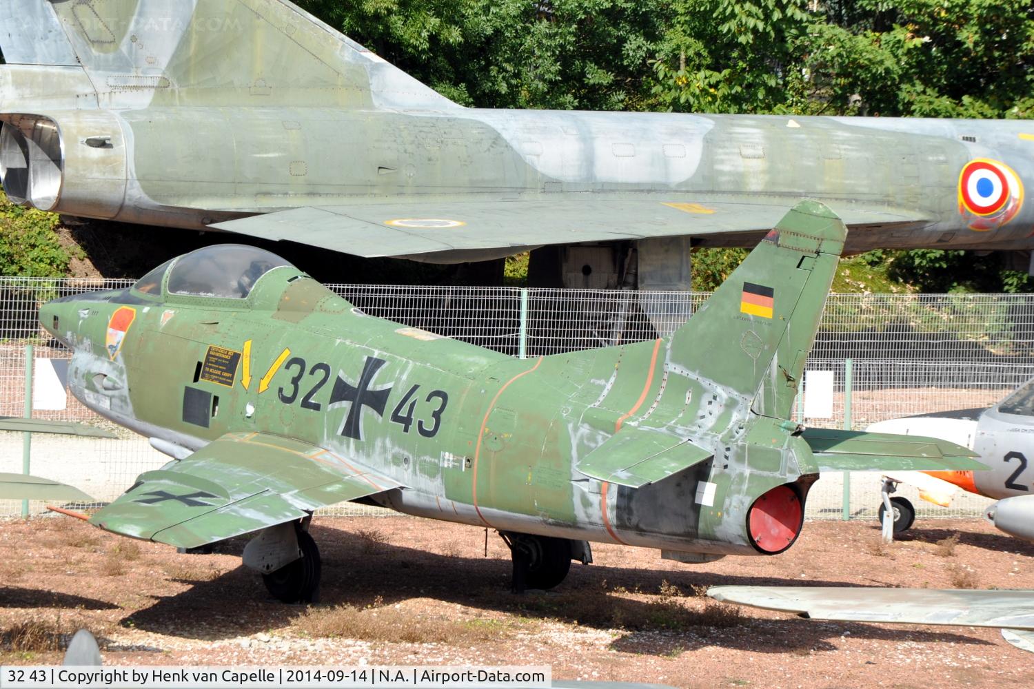 32 43, Fiat G-91R/3 C/N D512, Fiat G.91R/3 of the Luftwaffe preserved at the Chateau de Savigny aircraft museum.