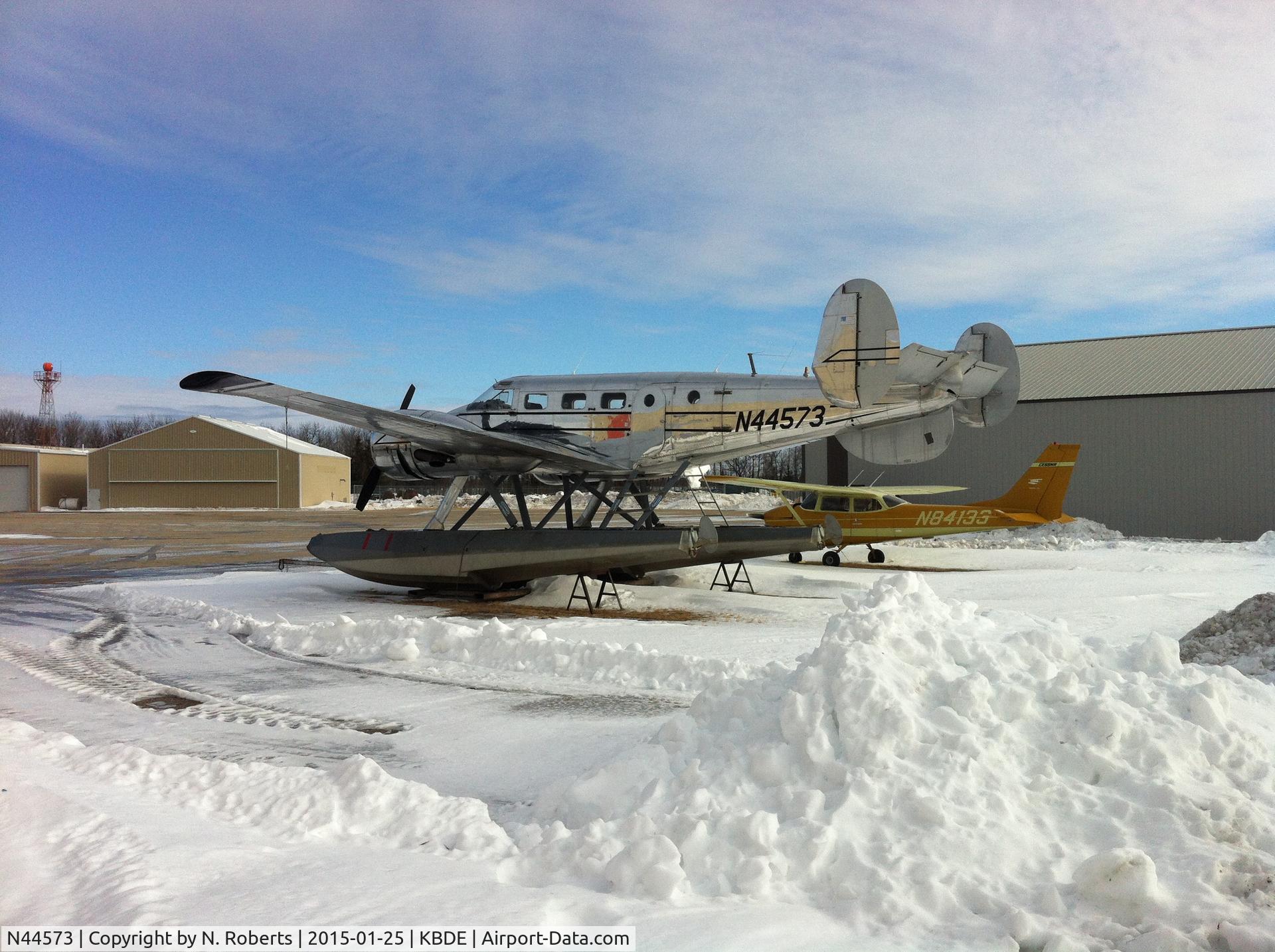 N44573, 1944 Beech C18S C/N 7678, Seemingly put up for winter in Baudette, Minnesota.