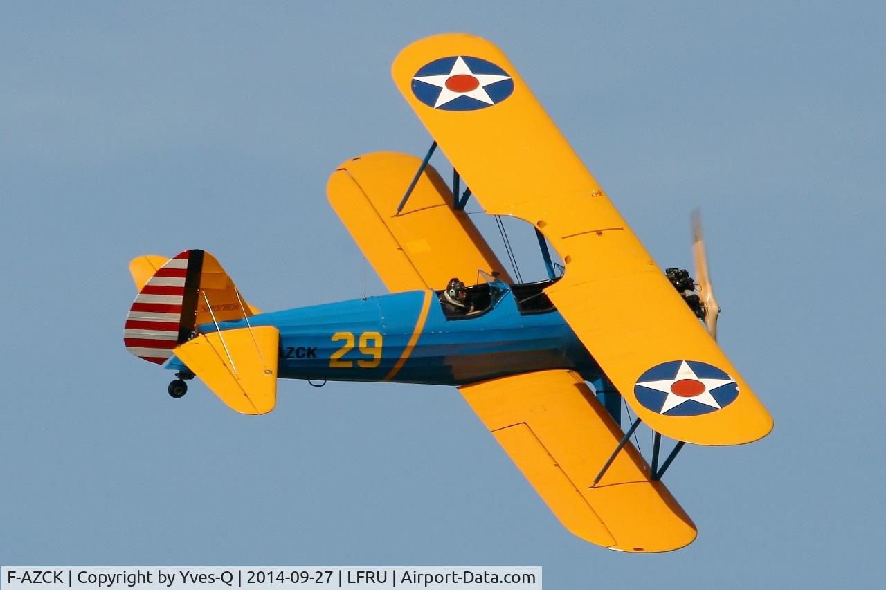 F-AZCK, 1941 Boeing A75N1 (PT-17) C/N 75-1653, F-AZCK -  Boeing A75N1, Solo display, Morlaix-Ploujean airport (LFRU-MXN) air show in september 2014
