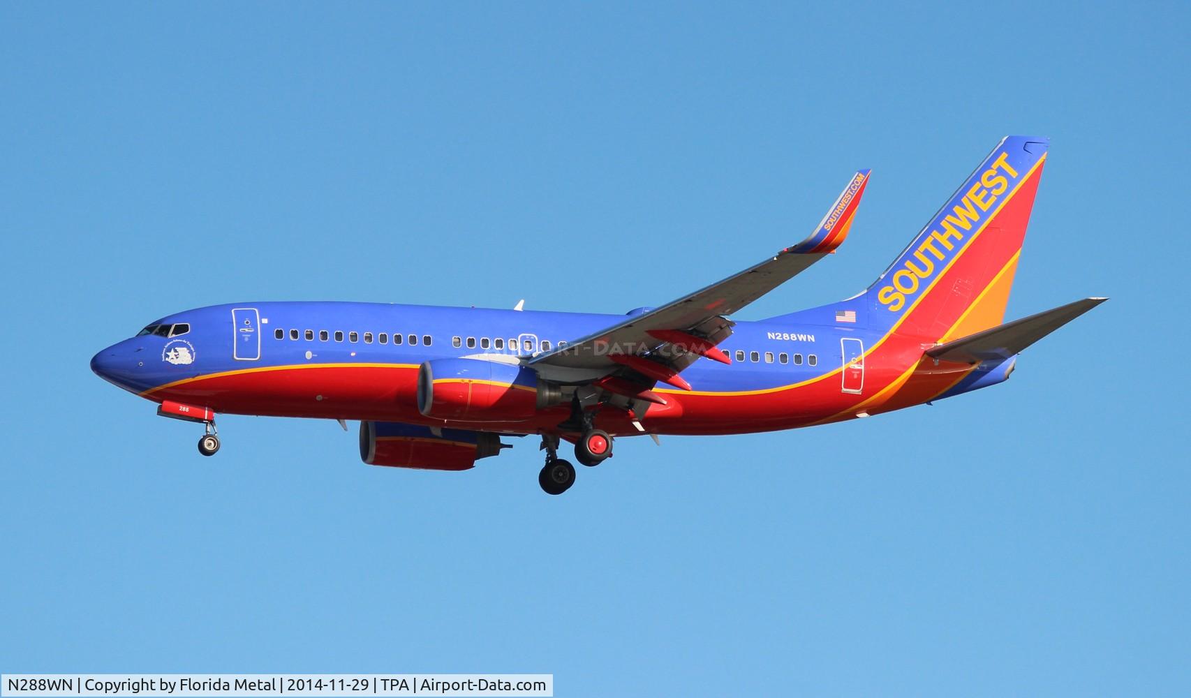 N288WN, 2007 Boeing 737-7H4 C/N 36611, Southwest