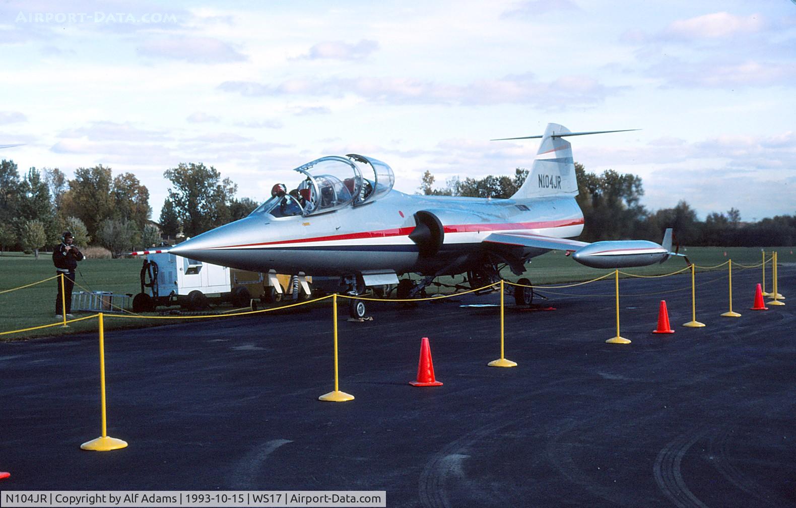 N104JR, Canadair CF-104D Starfighter C/N 583A-5303, Engine run-up at the EAA Museum, Oshkosh, WI in 1993.