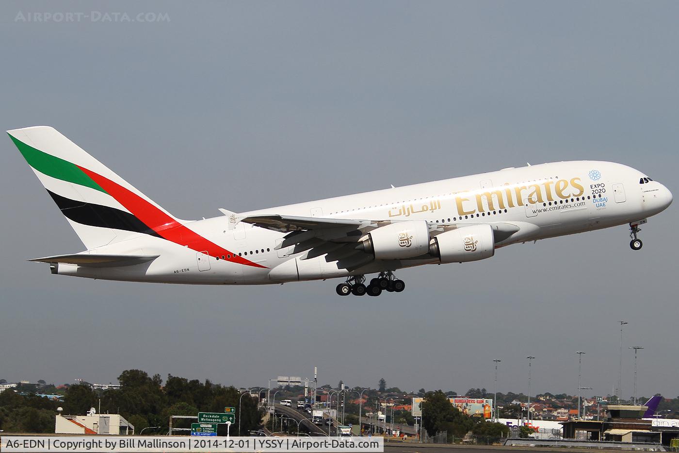 A6-EDN, 2010 Airbus A380-861 C/N 056, away to AKL as EK412