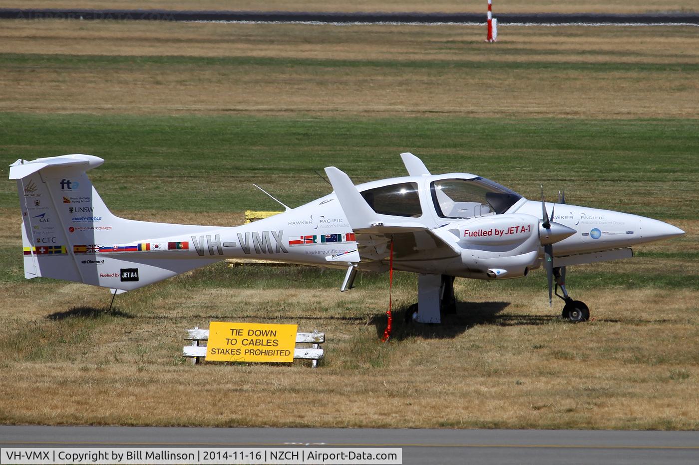 VH-VMX, 2014 Diamond DA-42NG Twin Star C/N 42.N139, Parked up at CHC....not much known about the flight