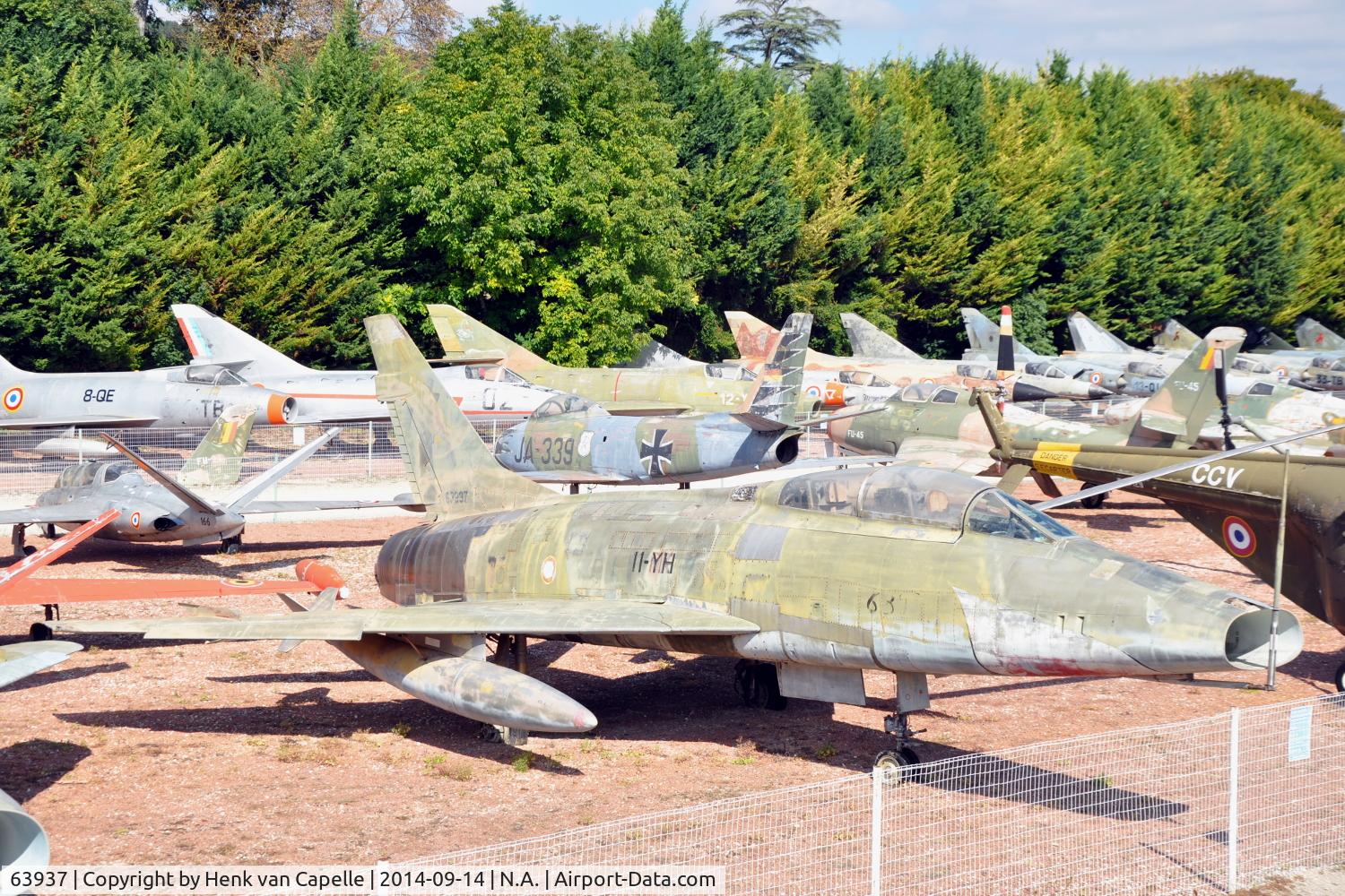 63937, 1956 North American F-100F Super Sabre C/N 243-213, F-100F Super Sabre of the Armee de l' Air preserved at the Chateau de Savigny aircraft museum.