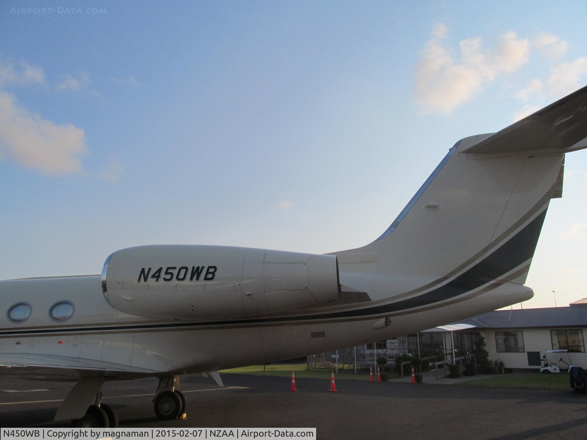 N450WB, 2008 Gulfstream Aerospace GIV-X (G450) C/N 4110, close up as too near to fence for full view!