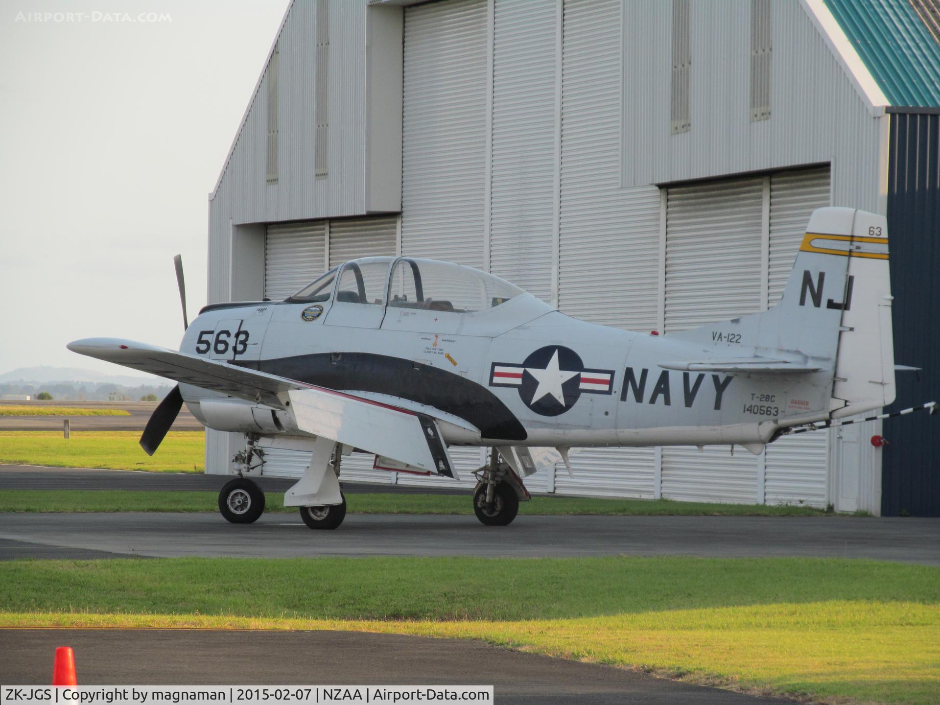 ZK-JGS, North American T-28C Trojan Trojan C/N 226-140, Not quite sure why it is at AKL today. Hope not being exported!