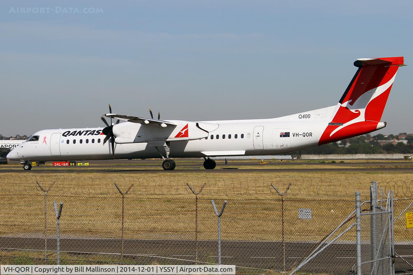 VH-QOR, 2009 De Havilland Canada DHC-8-402Q Dash 8 C/N 4241, taxiing to 34R