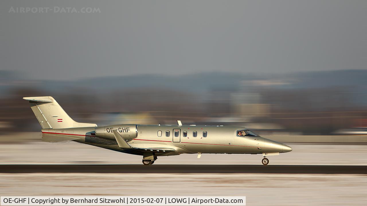 OE-GHF, 2008 Learjet 40 C/N 45-2091, Business jet take off at GRZ Airport.