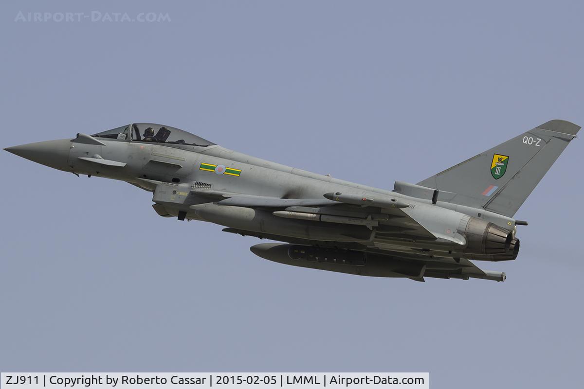 ZJ911, 2005 Eurofighter EF-2000 Typhoon FGR4 C/N 0041/BS002, Departing East to Oman part of AscotFlight9645