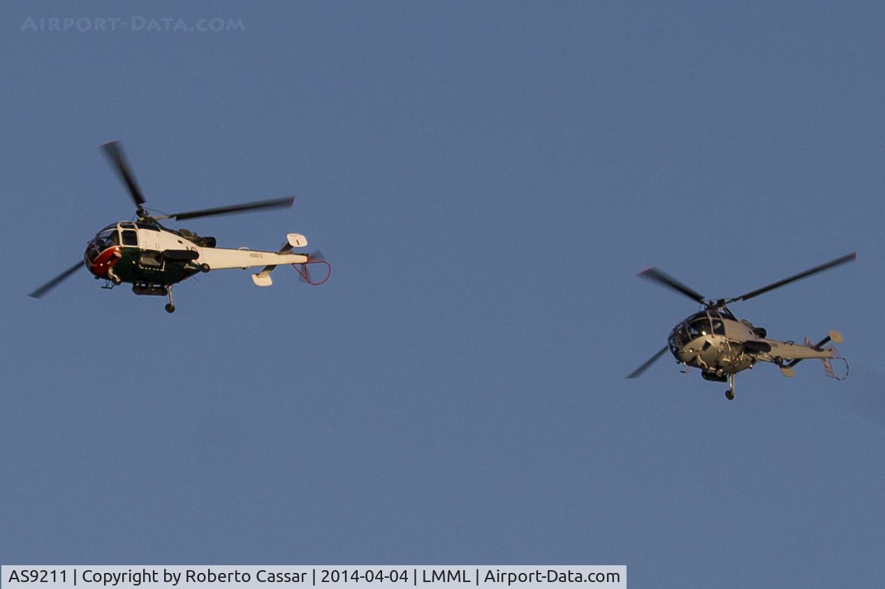AS9211, Aerospatiale SA-316B Alouette III C/N 2295, ASFlight over Pembroke whilst holding for the Presidential Oath held in Valletta