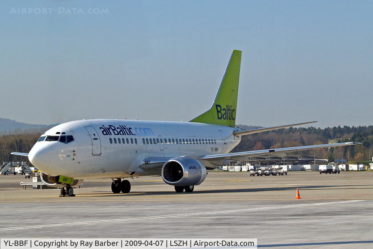 YL-BBF, 1990 Boeing 737-548 C/N 24878, Boeing 737-548 [24878] (Air Baltic) Zurich~HB 07/04/2009
