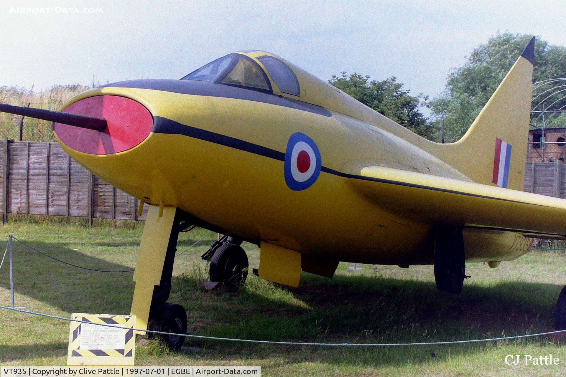 VT935, 1950 Boulton Paul P.111A C/N Not found VT935, On display at the Midland Air Museum in July 1997