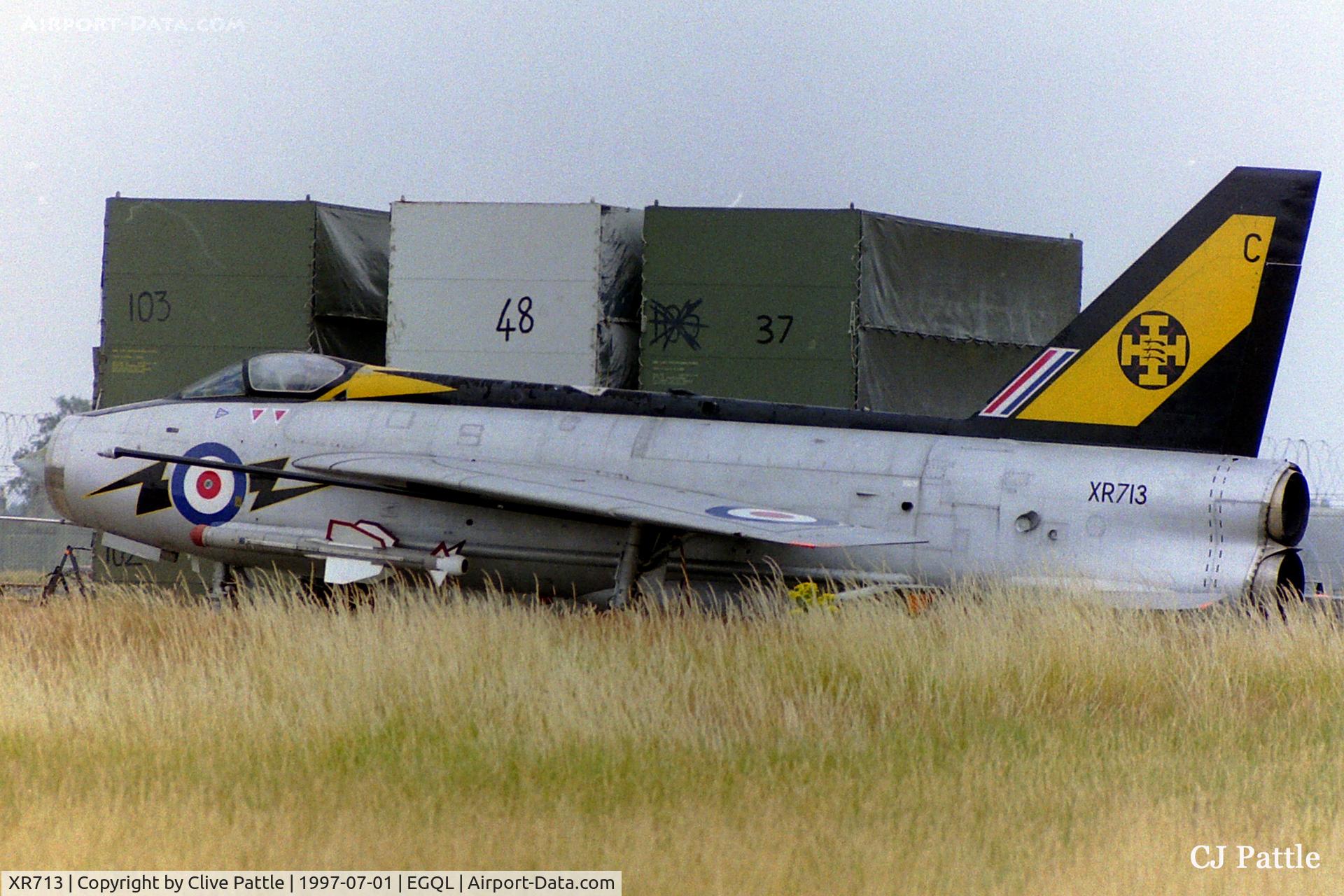 XR713, 1964 English Electric Lightning F.3 C/N 95196, On display in the 111 Sqn area at RAF Leuchars EGQL in July 1997