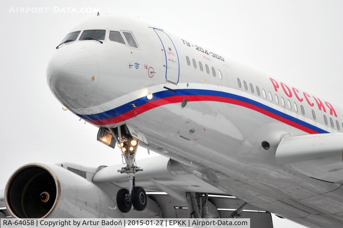 RA-64058, Tupolev Tu-204-300 C/N 145074-4164058, Rossiya Airlines