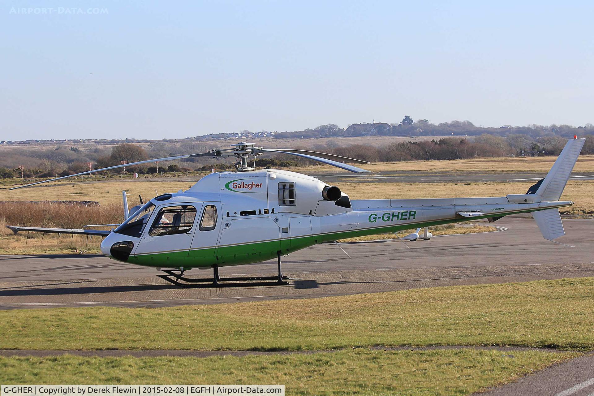 G-GHER, 1998 Eurocopter AS-355N Ecureuil 2 C/N 5658, Ecureuil 2, Gallagher Air LLP, Southend based, previously G-DANZ, seen tech by the pumps at EGFH.
