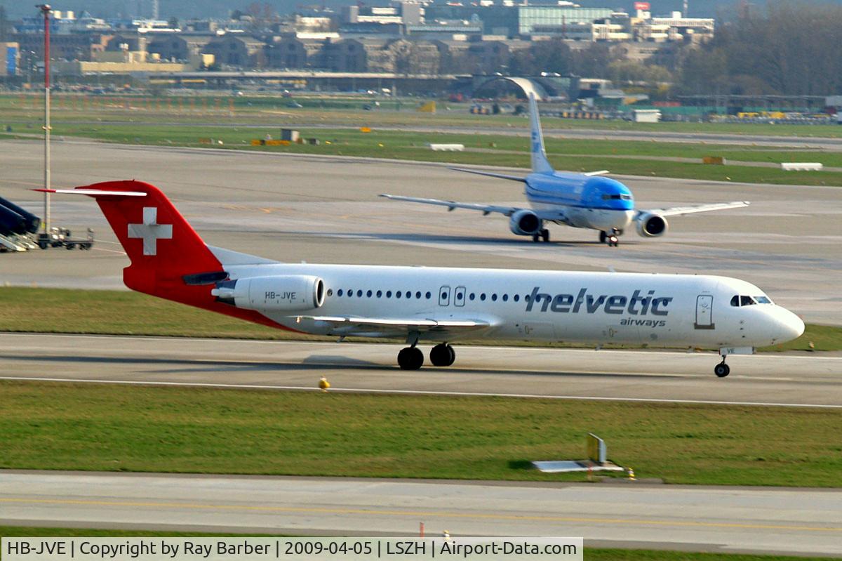 HB-JVE, 1993 Fokker 100 (F-28-0100) C/N 11459, Fokker F-100 [11459] (Helvetic Airways) Zurich~HB 05/04/2009