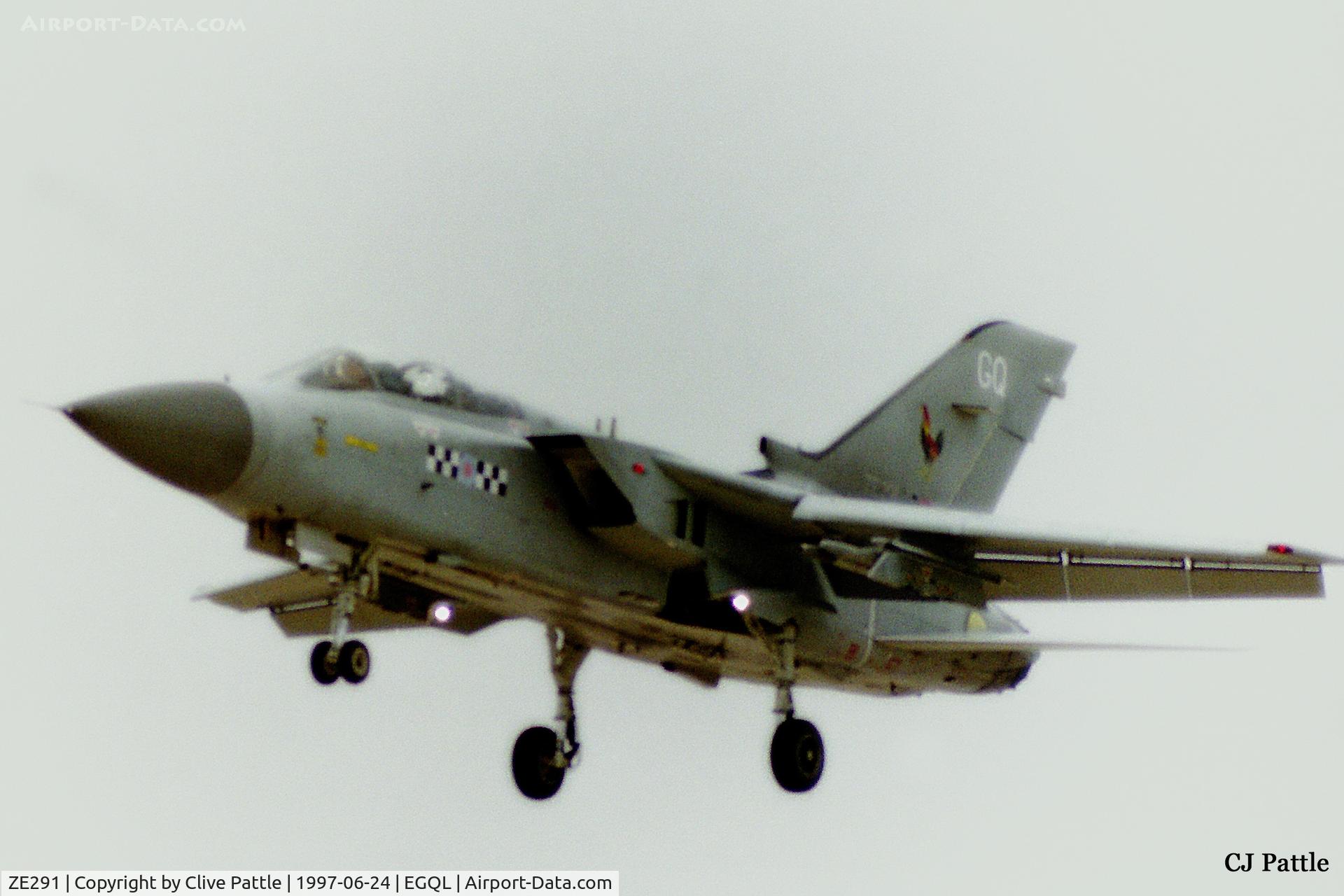 ZE291, 1987 Panavia Tornado F.3 C/N 624/AS037/3278, Landing at RAF Leuchars June 1997 whilst coded GQ of 43 Squadron