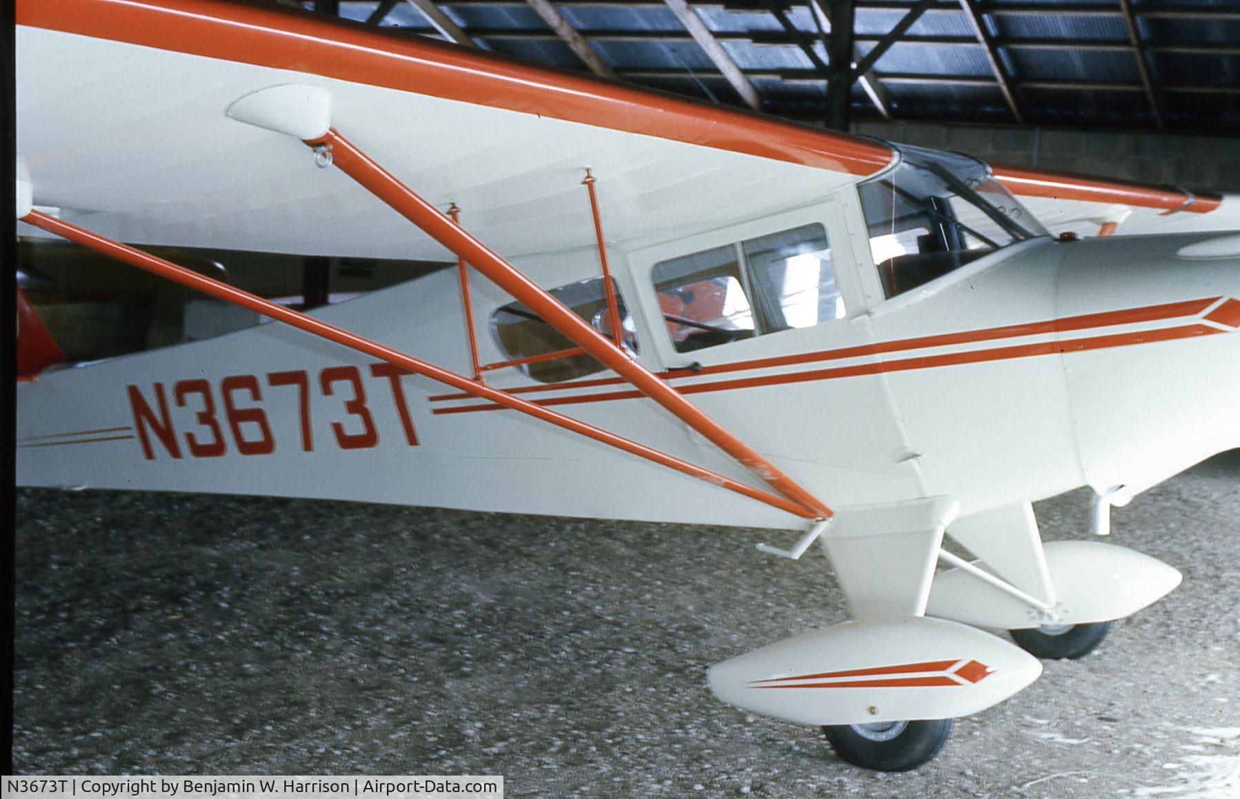 N3673T, 1976 Taylorcraft F-19 Sportsman C/N F-081, at the Taylorcraft Factory in Alliance, OH, 1976.  Brand new
