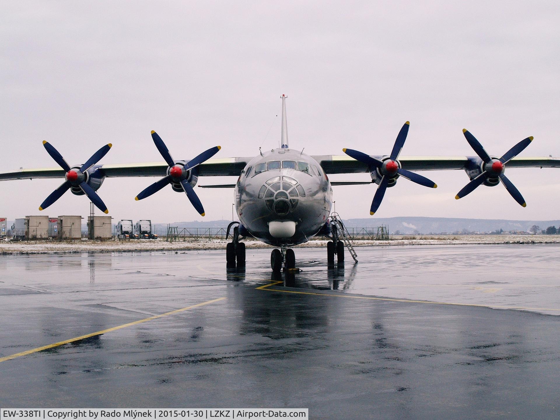 EW-338TI, Antonov An-12 C/N 1340106, An-12 EW-338TI at the Košice Int. Airport, Slovakia