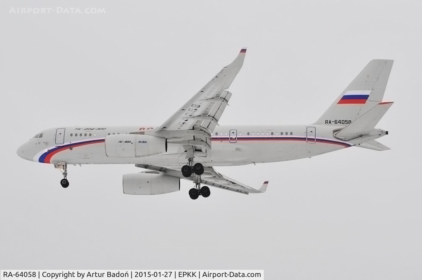 RA-64058, Tupolev Tu-204-300 C/N 145074-4164058, Rossiya Airlines