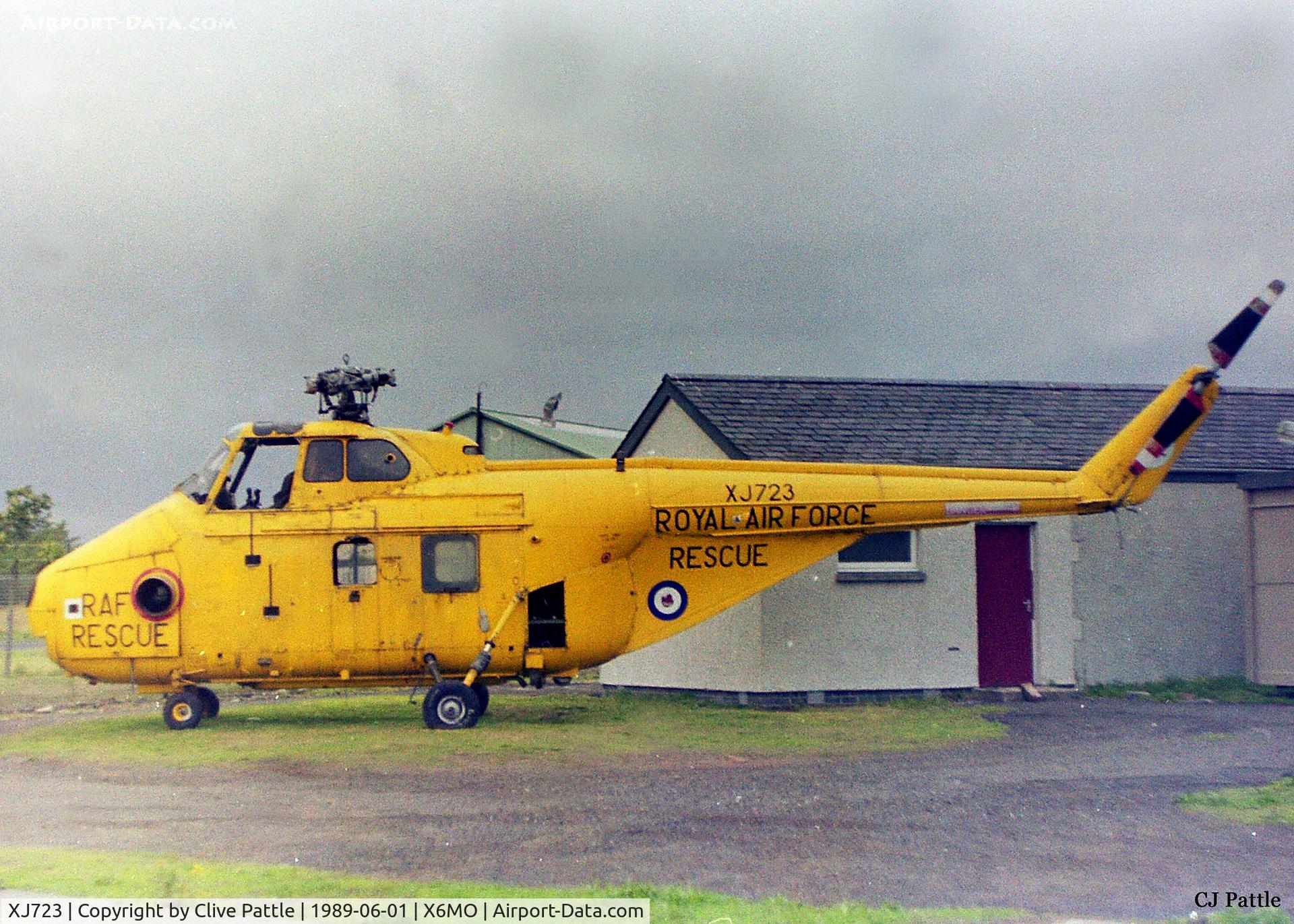 XJ723, 1955 Westland Whirlwind HAR.10 C/N WA94, A/c pictured at the HQ of 2288 (Montrose) Sqn ATC, shortly after acquisition from the local Offshore Trg Base (now Petrofac). A/c later loaned to Montrose Aerodrome Museum Society.