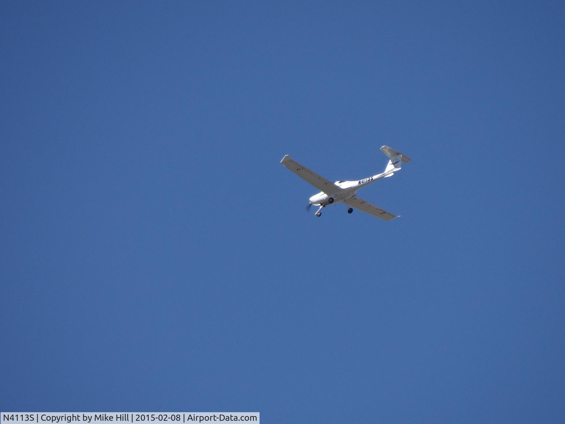 N4113S, 2007 Diamond DA-20C-1 Eclipse C/N C0473, Seen flying over Seven Springs, NC on February 8th 2015