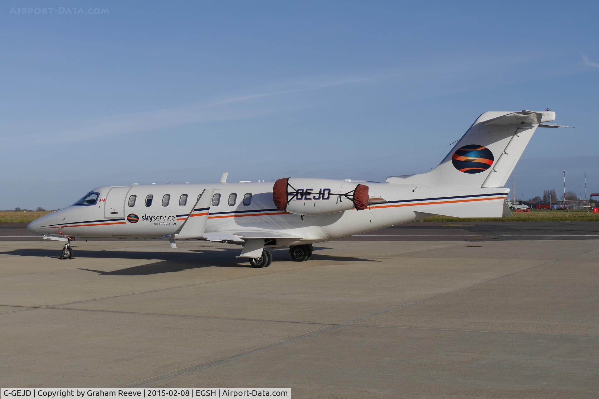 C-GEJD, 2001 Learjet 45 C/N 166, Parked at Norwich.