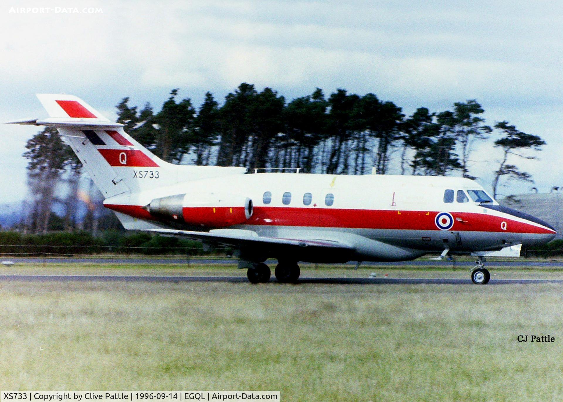 XS733, 1966 Hawker Siddeley HS.125 Dominie T.1 C/N 25059, Arrival at RAF Leuchars for the airshow 1996