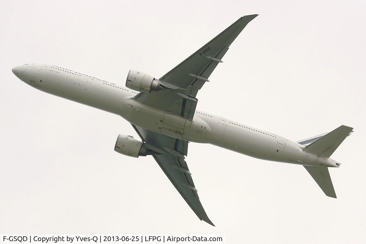 F-GSQD, 2004 Boeing 777-328/ER C/N 32726, Boeing 777-328 (ER), Take off rwy 27L, Roissy Charles De Gaulle airport (LFPG-CDG)