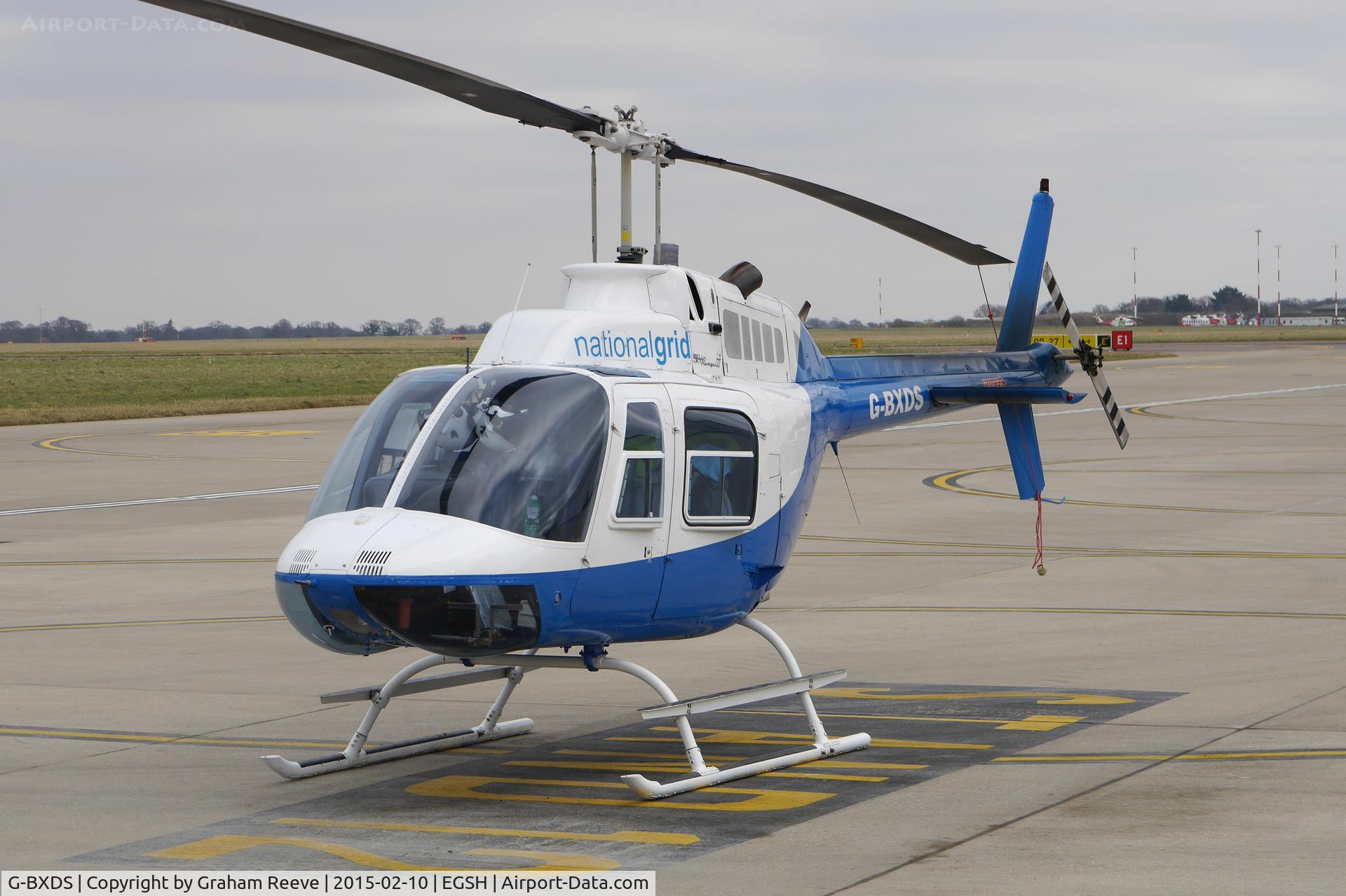 G-BXDS, 1979 Bell 206B JetRanger III C/N 2734, Parked at Norwich.