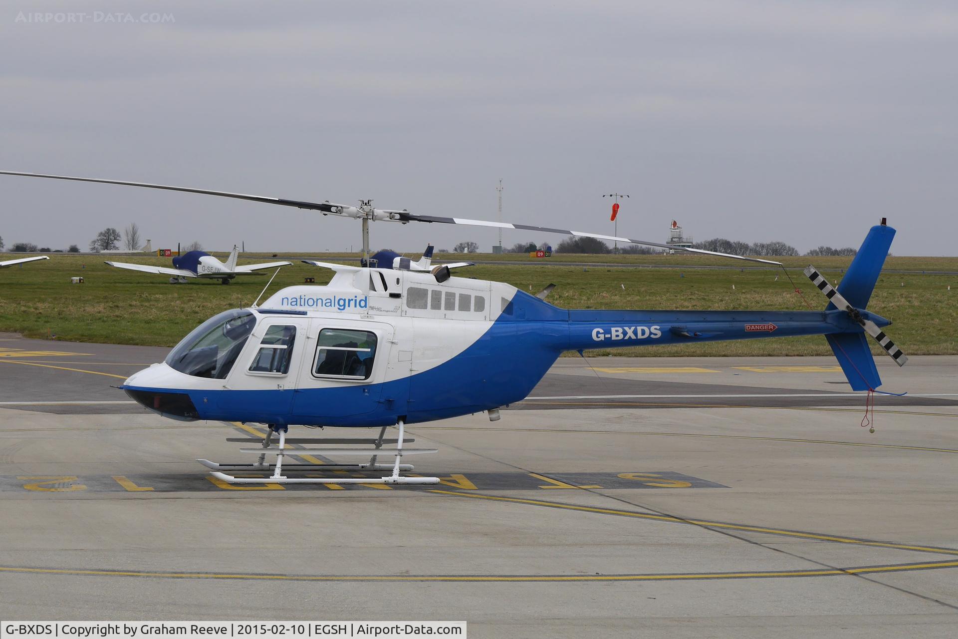 G-BXDS, 1979 Bell 206B JetRanger III C/N 2734, Parked at Norwich.