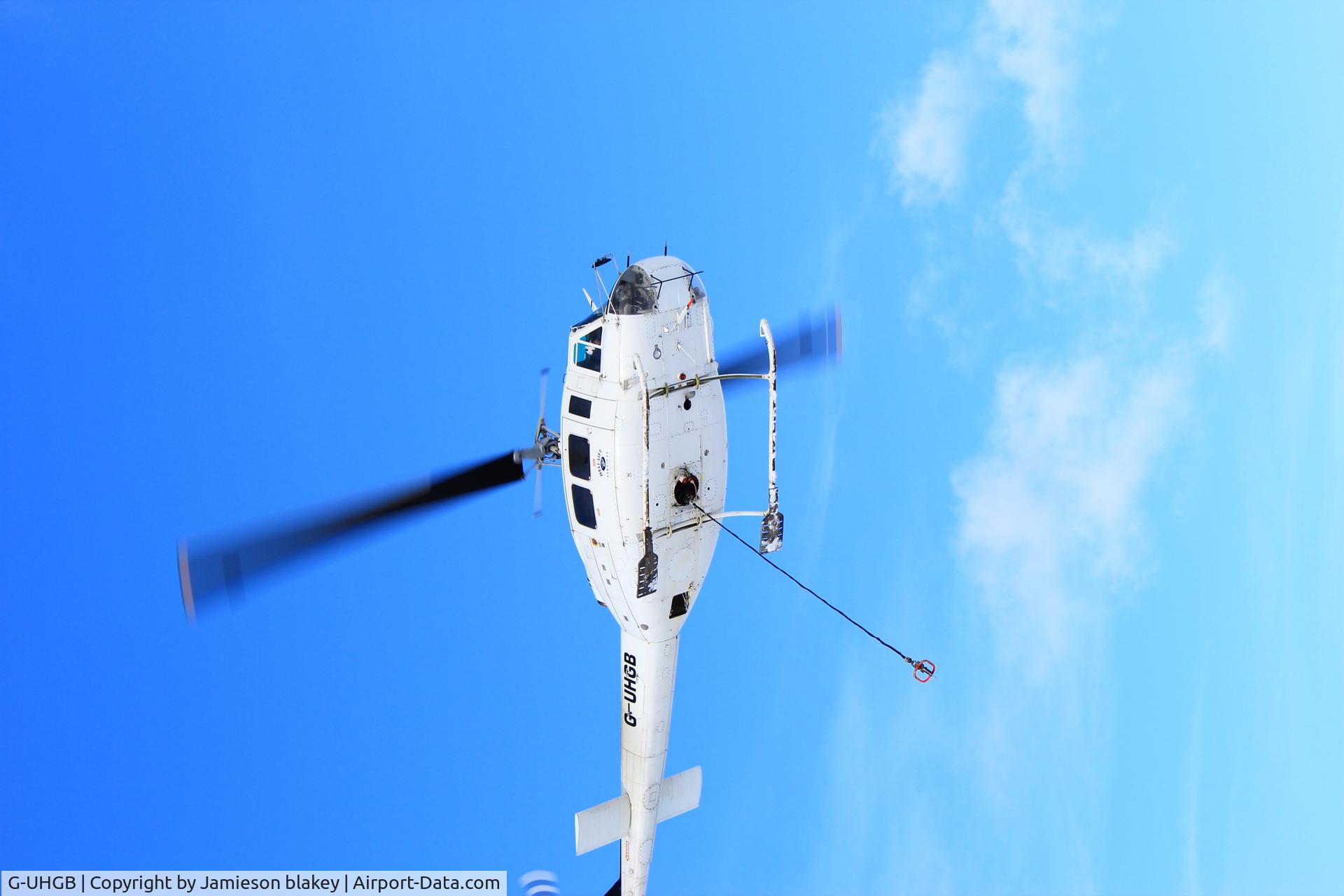 G-UHGB, 1979 Bell 205A-1 C/N 30291, Working on snake pass