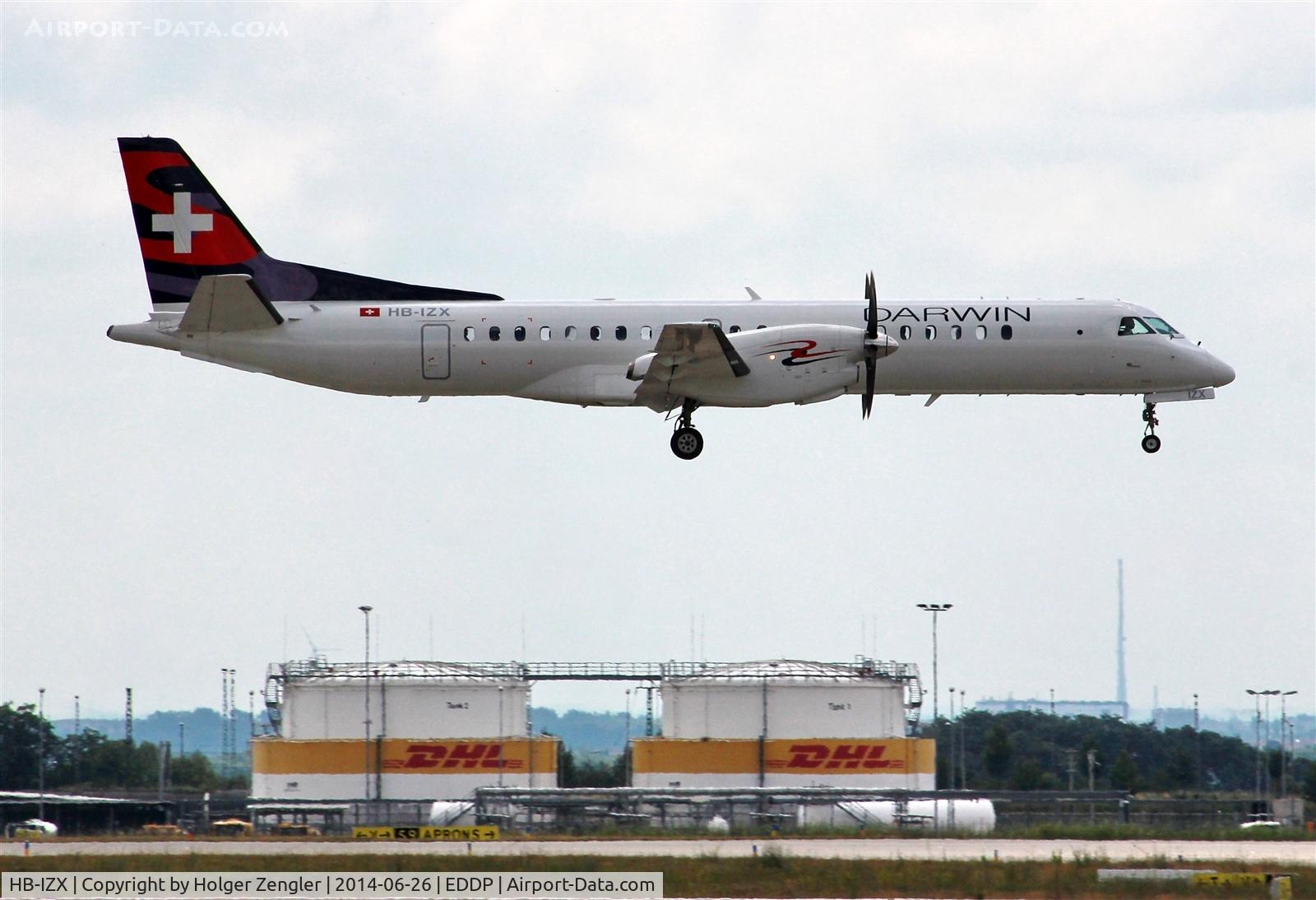 HB-IZX, 1996 Saab 2000 C/N 2000-041, Arrival from CDG....